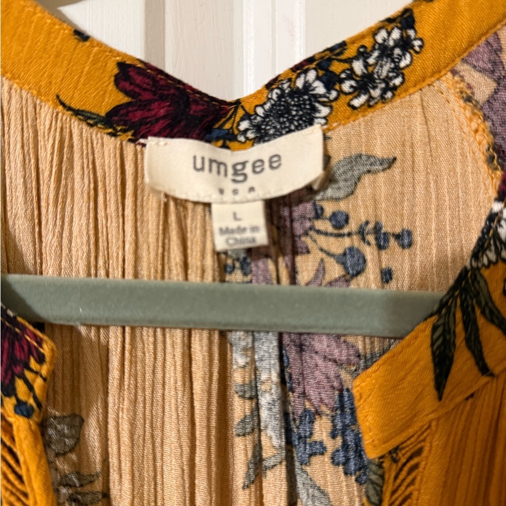 Umgee Mustard and Plum Floral Dress